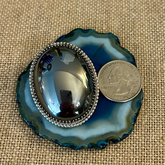 Vintage Whiting & Davis Signed Hematite Brooch - Picture 11 of 13